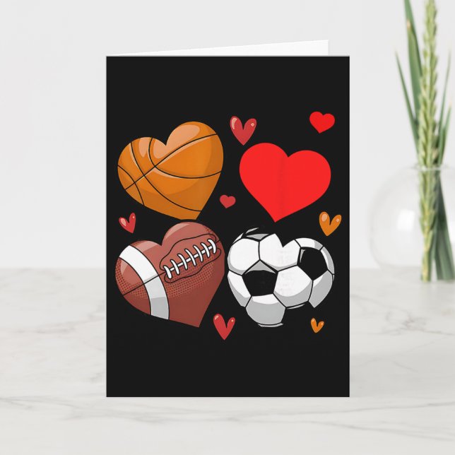 Tarjeta Corazón Fútbol Baloncesto Fútbol San Valentín Depo (Anverso)