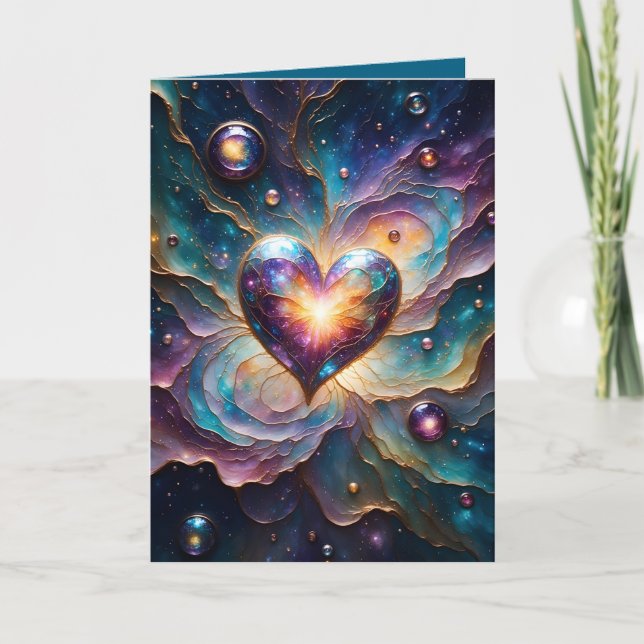 Tarjeta Corazón Galáctico del Universo (Anverso)