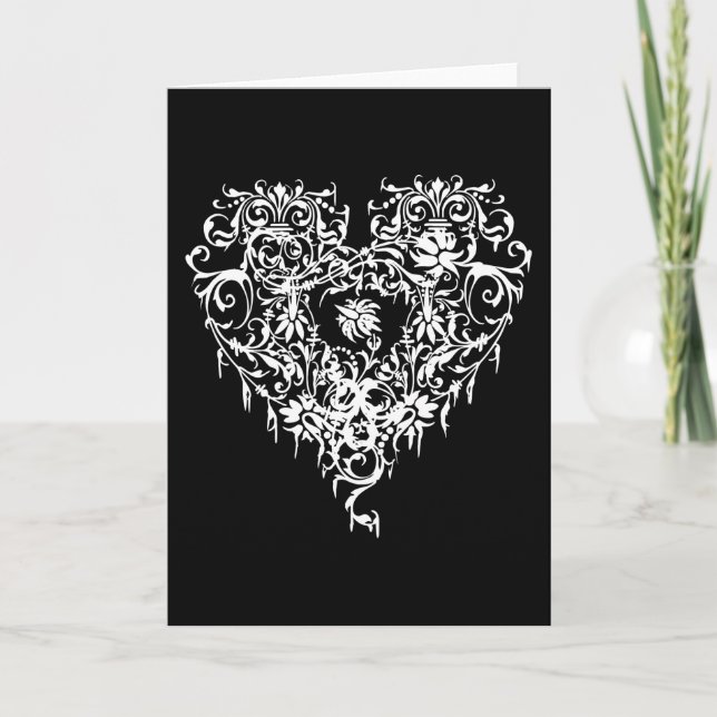 Tarjeta Corazón Gótico Ornate (Anverso)