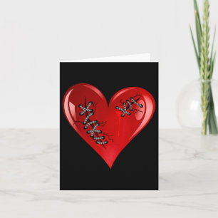 Tarjeta Corazón gótico Va sangrando rojo cortado abierto r