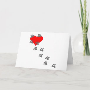 Tarjeta Corazón (Huellas de patas)