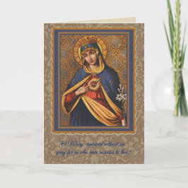 Tarjeta Corazón inmaculado de la bendita Virgen María