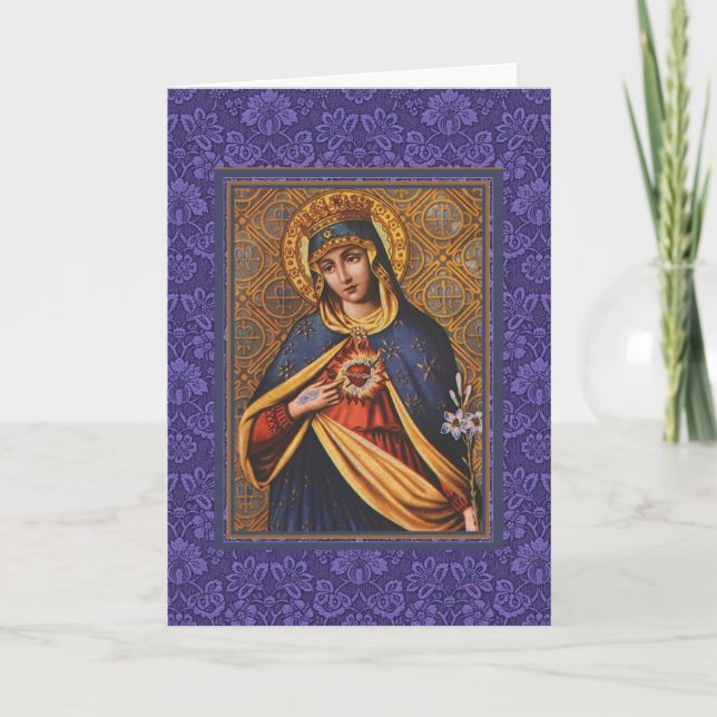 Tarjeta Corazón inmaculado de la bendita Virgen María (Anverso)