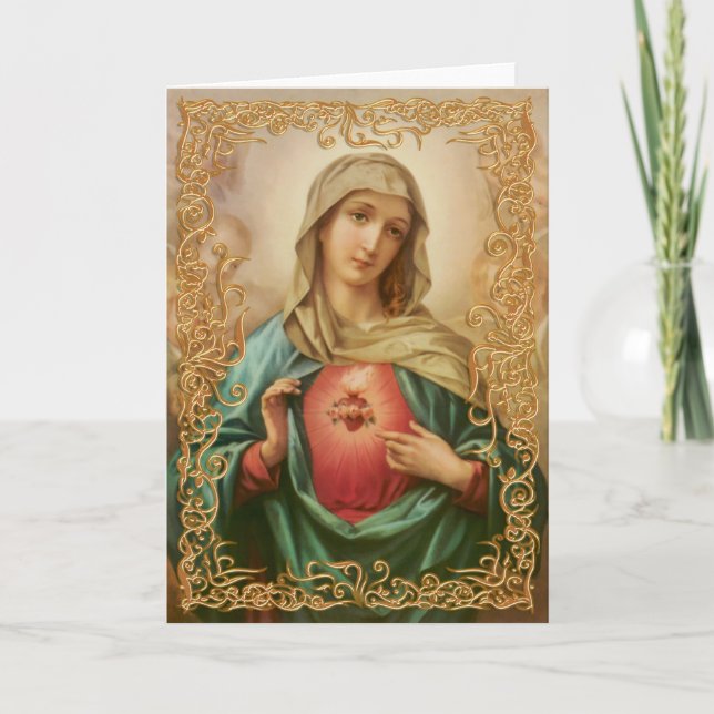 Tarjeta Corazón inmaculado de Maria (Anverso)