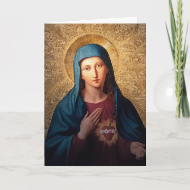 Tarjeta Corazón inmaculado de María (Anverso)
