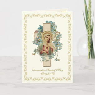 Tarjeta Corazón inmaculado de María Católica Religiosa