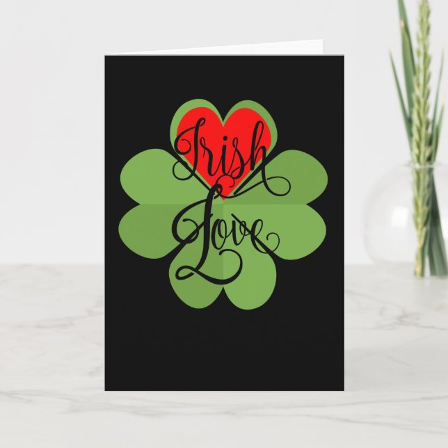 Tarjeta Corazón Irlandés Amor Trébol Amor Regalo (Anverso)