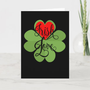 Tarjeta Corazón Irlandés Amor Trébol Amor Regalo