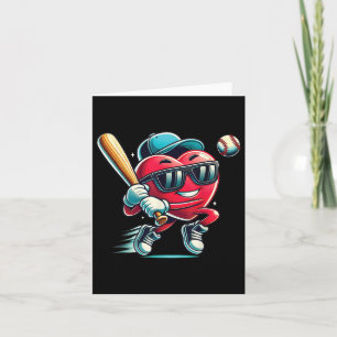 Tarjeta Corazón Jugando al Béisbol Chicos Béisbol Infantil