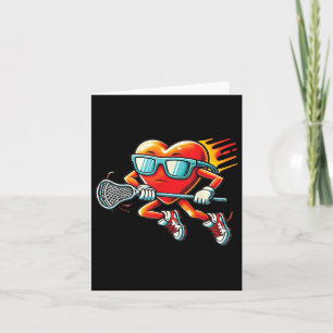 Tarjeta Corazón jugando lacrosse divertido jugador de lacr