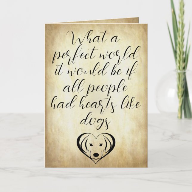 Tarjeta Corazón lindo como perros mundo perfecto (Anverso)