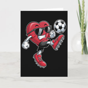 Tarjeta Corazón Lindo Jugando Fútbol Día de San Valentín F