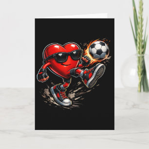 Tarjeta Corazón Lindo Jugando Fútbol Día de San Valentín F