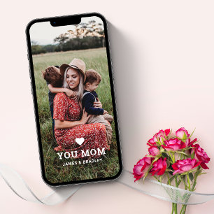 Tarjeta Corazón LINDO TE QUIERO MAMÁ Foto del Día de la Ma