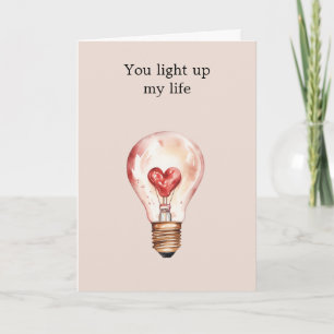 Tarjeta Corazón Luz Bombilla Ilumina Mi Vida  