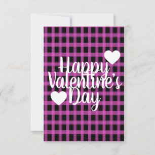 Tarjeta Corazón moderno de San Valentín Cuadro rosa negro