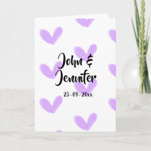 Tarjeta corazón morado acuarela día de san valentín nombre