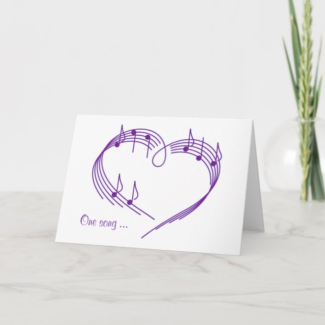Tarjeta Corazón musical en blanco (Anverso)
