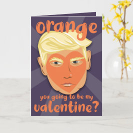 Tarjeta Corazón Naranja Divertido Donald Trump | Día de Sa