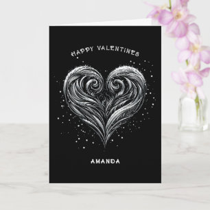 Tarjeta Corazón negro Feliz Día de San Valentín