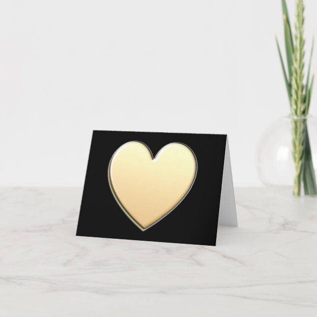 Tarjeta Corazón Notecards del oro (Anverso)