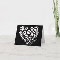 Corazón Personalizado de Huella de Pata en Blanco 