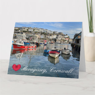 Tarjeta Corazón Personalizado Mevagissey Muelle de Desemba