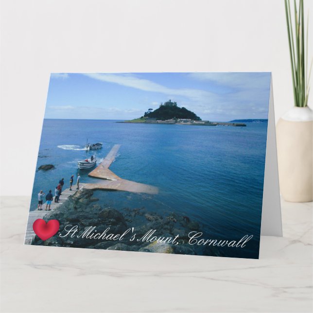 Tarjeta Corazón personalizado St Michaels Mount Cornwall c (Anverso)