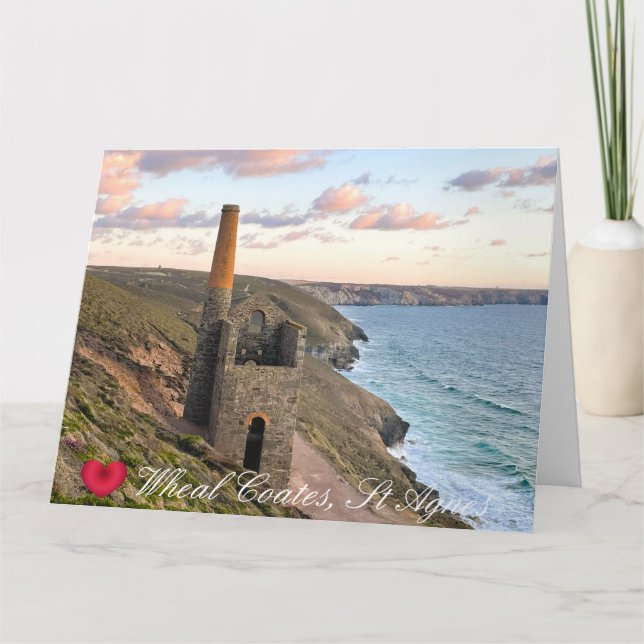 Tarjeta Corazón personalizado Wheal Coates St Agnes Cornwa (Anverso)