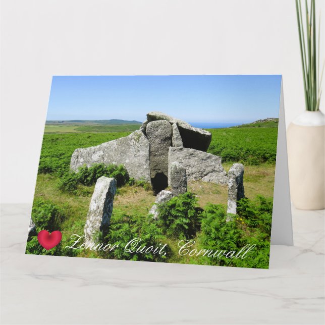 Tarjeta Corazón personalizado Zennor Quoit Megalith Photo  (Anverso)
