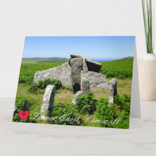 Tarjeta Corazón personalizado Zennor Quoit Megalith Photo 