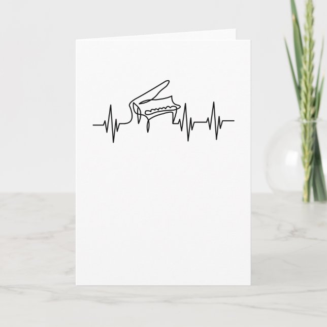 Tarjeta Corazón Pulse Piano Gran Pianista Pianista (Anverso)