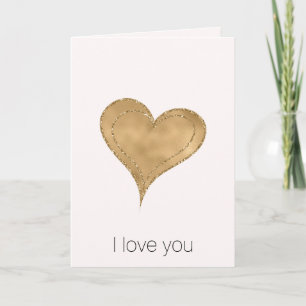 Tarjeta Corazón Purpurina Glam Gold