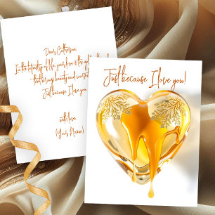Tarjeta Corazón que gotea oro Solo porque te amo