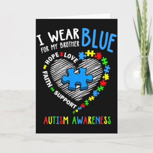 Tarjeta Corazón que visto de azul por la conciencia del au