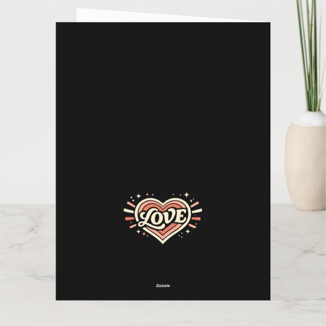 Tarjeta Corazón Retro de Amor Clásico de San Valentín (Reverso)