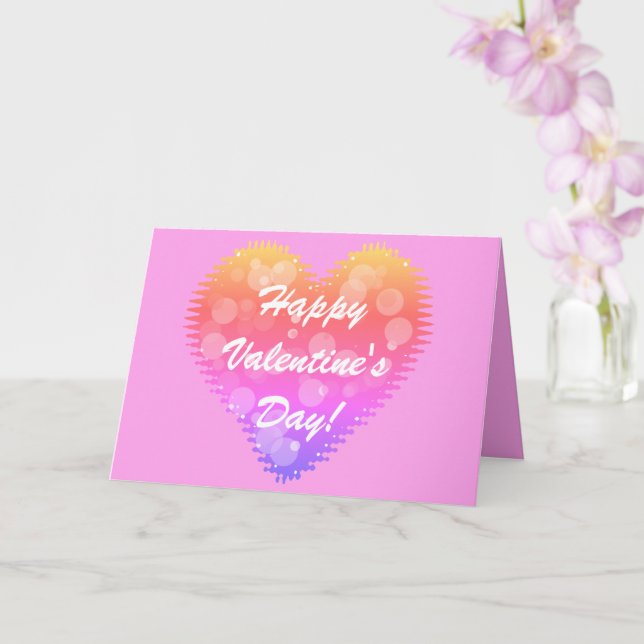 Tarjeta Corazón Retro del Día de San Valentín (Orquídea)