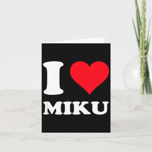 Tarjeta Corazón rojo amo a miku