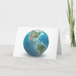 Tarjeta Corazón Rojo De Cumpleaños En El Planeta Tierra