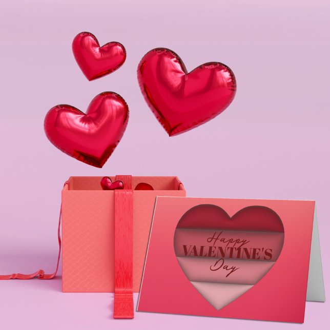 Tarjeta Corazón Rojo Feliz Día de San Valentín (Subido por el creador)