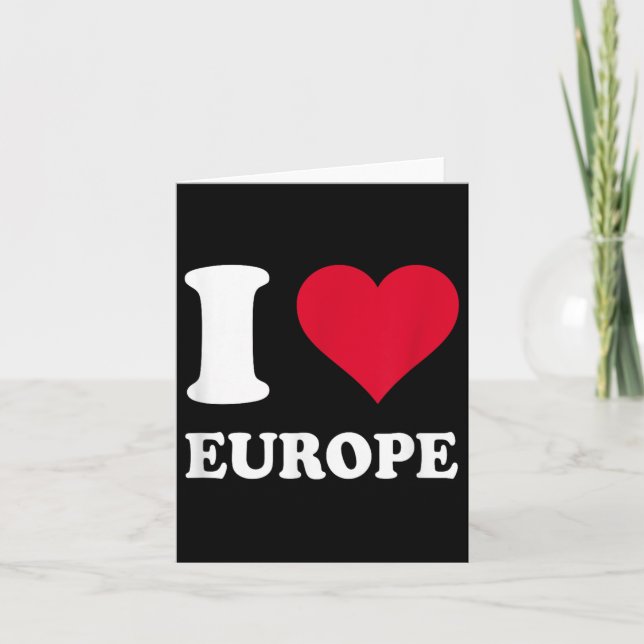 Tarjeta Corazón Rojo Me Encanta Europa  (Anverso)