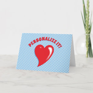 Tarjeta Corazón Rojo Pop Art