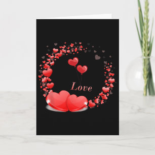 Tarjeta Corazón Rojo Romántico Diseño De Amor De Lloon Par