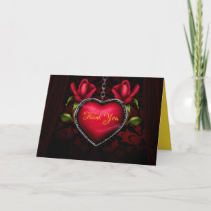 Tarjeta Corazón Rojo Romántico Gracias Personaliza