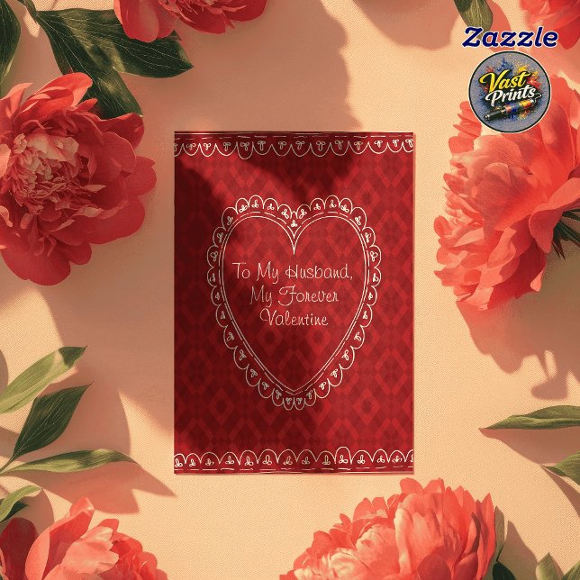 Tarjeta Corazón Rojo Romántico Marido Día de San Valentín (Romantic Red Heart Husband Valentine's Day Card
)
