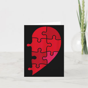 Tarjeta Corazón rompecabezas mitad izquierda San Valentín