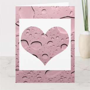 Tarjeta Corazón Rosa Oro Rosa Gota de Agua Abstracto Bonit