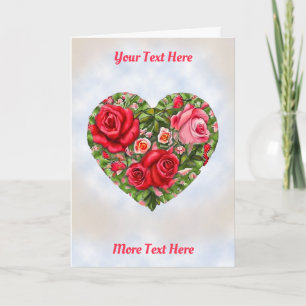 Tarjeta Corazón Rosa Vintage