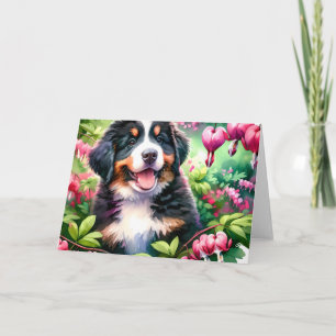 Tarjeta Corazón sangrante de cachorro de perro de montaña