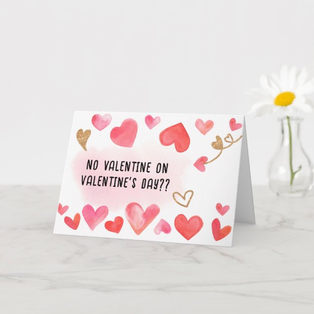TARJETA CORAZÓN SIN VALENTÍN EN EL DÍA DE SAN VALENTÍN (Planta pequeña)